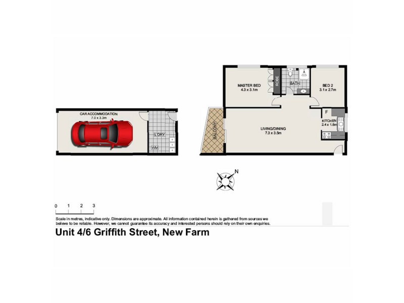 4/6 Griffith Street, New Farm QLD 4005 Floorplan