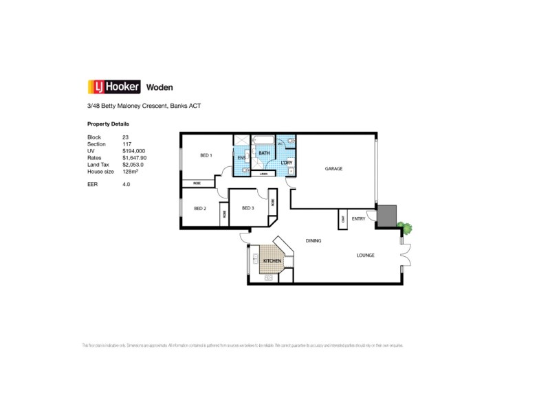 3/48 Betty Maloney Crescent, Banks ACT 2906 Floorplan