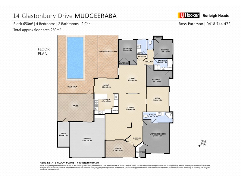 14 Glastonbury Drive, Mudgeeraba QLD 4213 Floorplan
