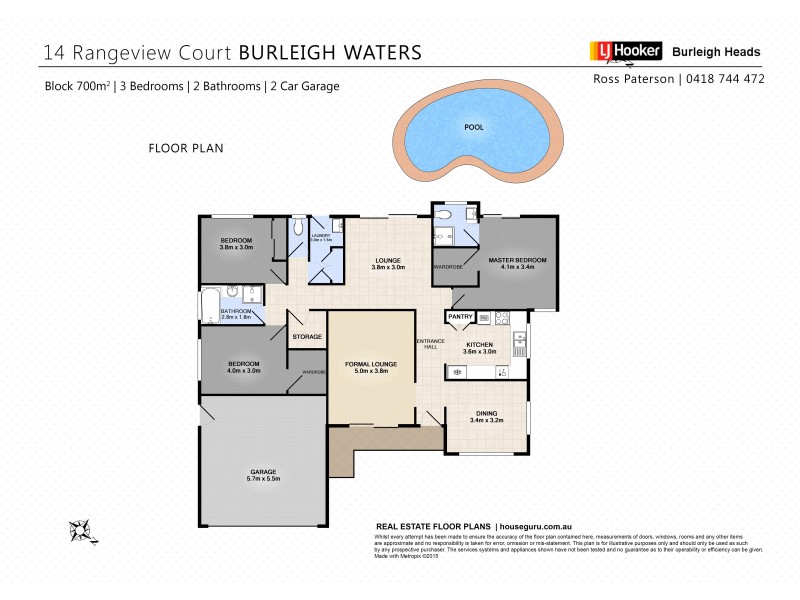 14 Rangeview Court, Burleigh Waters QLD 4220 Floorplan