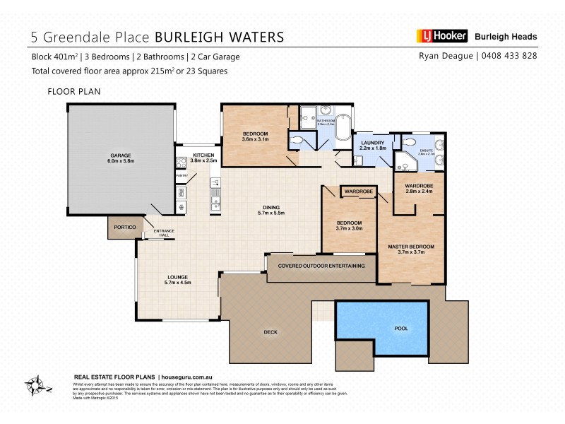 5 Greendale Pl, Burleigh Waters QLD 4220 Floorplan