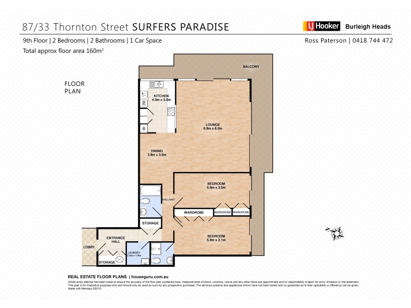 87/33 Thornton Street, Surfers Paradise QLD 4217 Floorplan