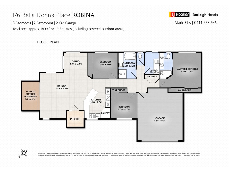 2/6 Bella Donna Place, Robina QLD 4226 Floorplan