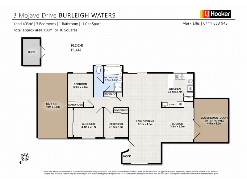 3 Mojave Drive, Burleigh Waters QLD 4220 Floorplan