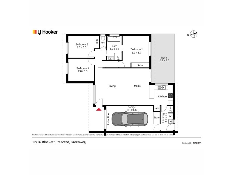12/16 Blackett Crescent, Greenway ACT 2900 Floorplan