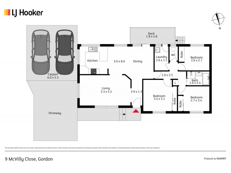 9 McVilly Close, Gordon ACT 2906 Floorplan