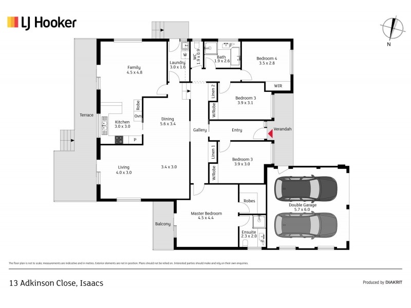 13 Adkinson Close, Isaacs ACT 2607 Floorplan