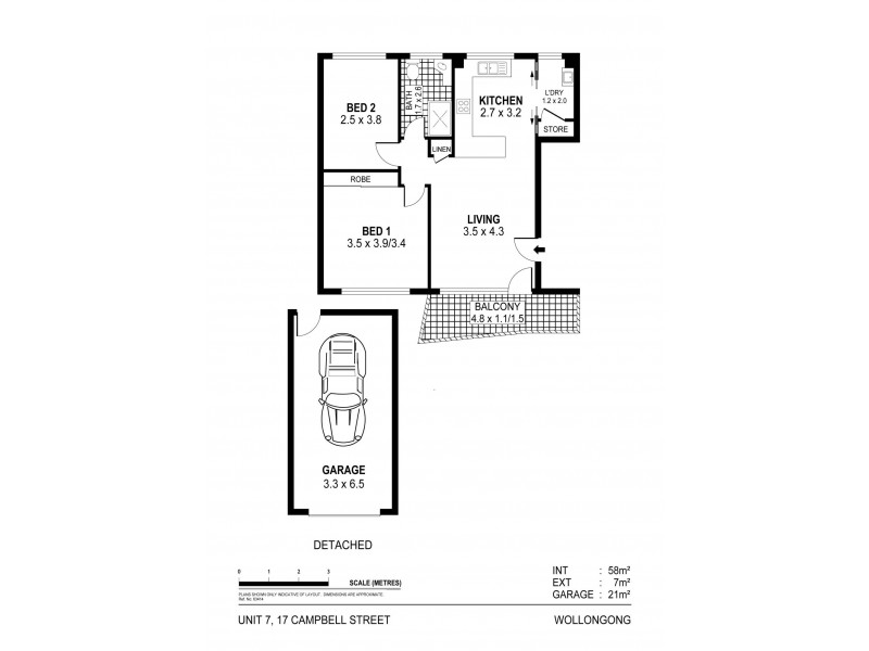 7/17 Campbell Street, Wollongong NSW 2500 Floorplan