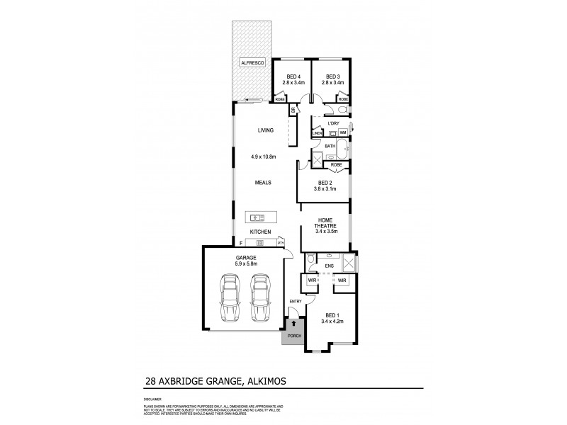 28 Axbridge Grange, Alkimos WA 6038 Floorplan