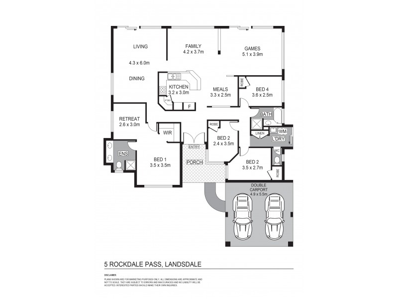 5 Rockdale Pass, Landsdale WA 6065 Floorplan
