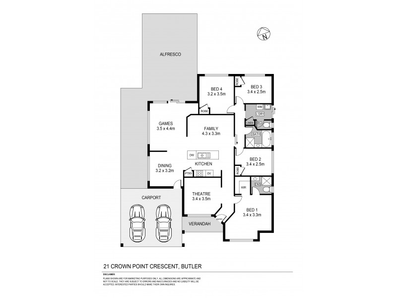 21 Crown Point Crescent, Butler WA 6036 Floorplan