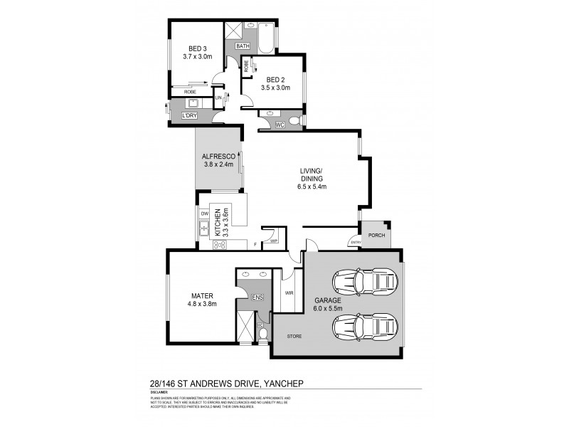 28/146 St Andrews Drive, Yanchep WA 6035 Floorplan