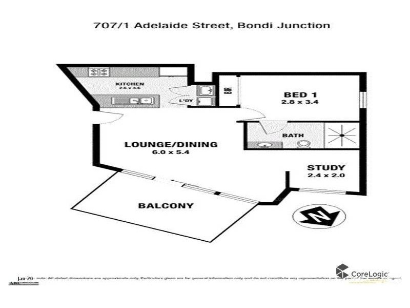 707/1 Adelaide Street, Bondi Junction NSW 2022 Floorplan