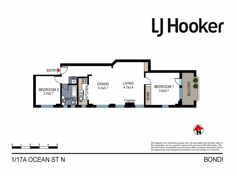 1/17A Ocean Street North, Bondi NSW 2026 Floorplan