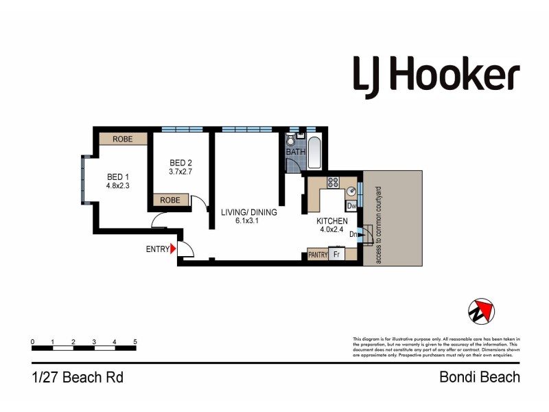 1/27 Beach Road, Bondi Beach NSW 2026 Floorplan
