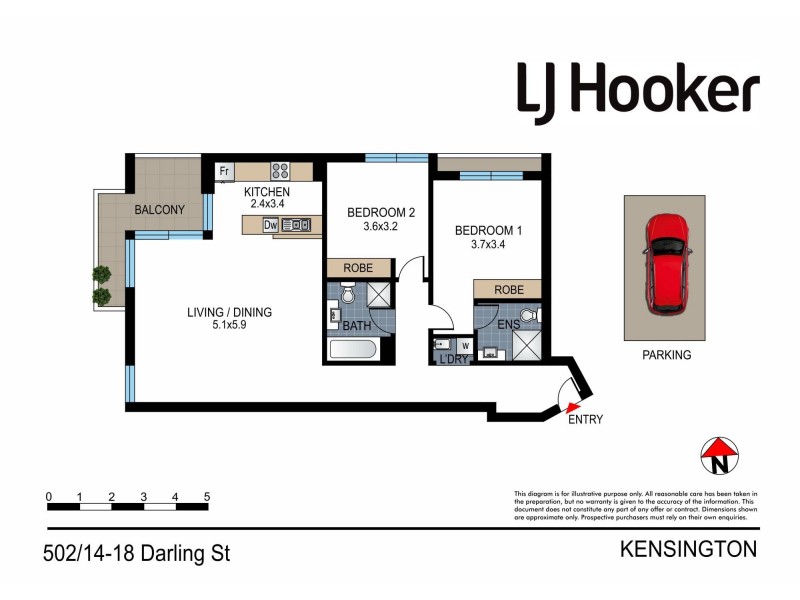 502/14-18 Darling Street, Kensington NSW 2033 Floorplan