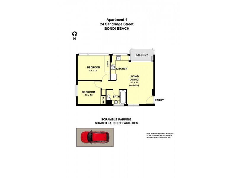 1/24 Sandridge Street, Bondi Beach NSW 2026 Floorplan