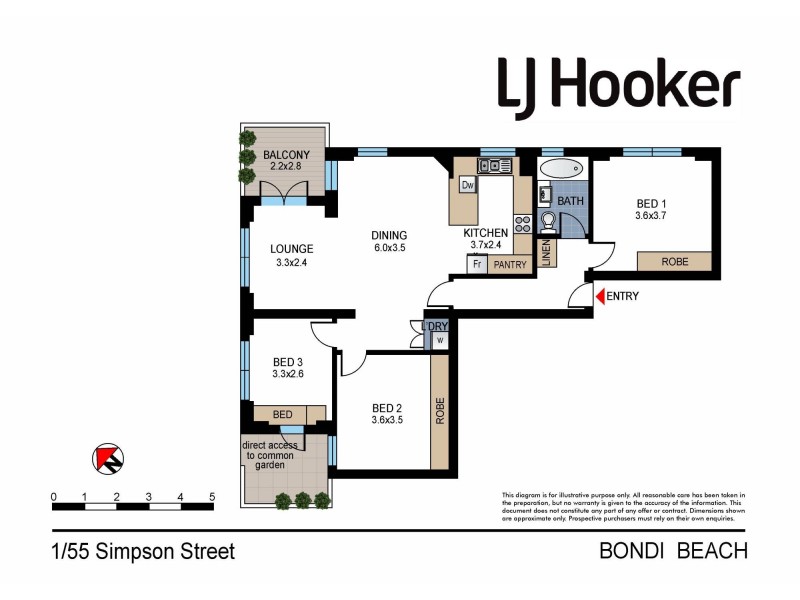 1/55 Simpson Street, Bondi Beach NSW 2026 Floorplan