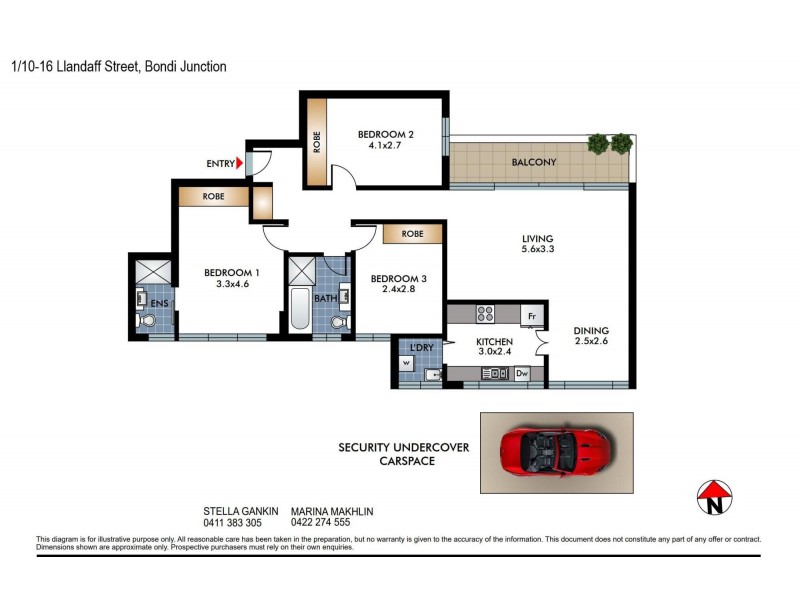 1/10-16 Llandaff Street, Bondi Junction NSW 2022 Floorplan
