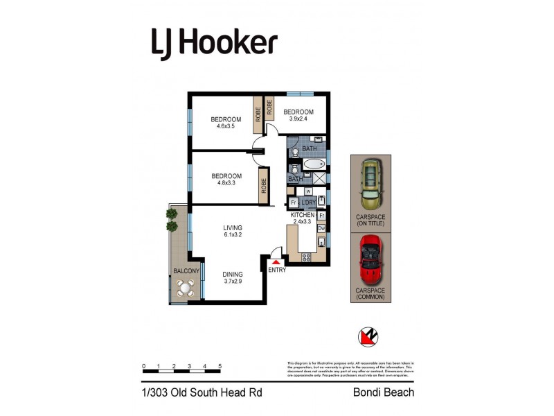 1/303 Old South Head Road, Bondi Beach NSW 2026 Floorplan