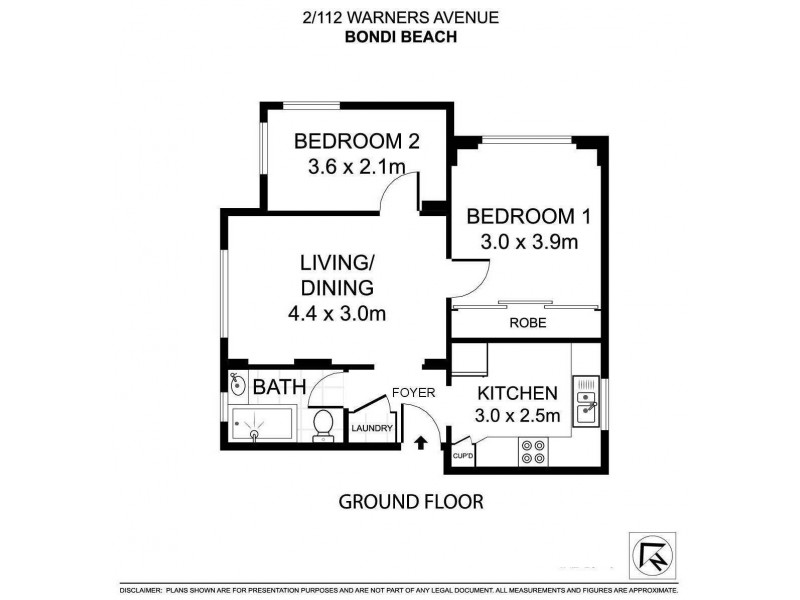 2/112 Warners Avenue, Bondi Beach NSW 2026 Floorplan