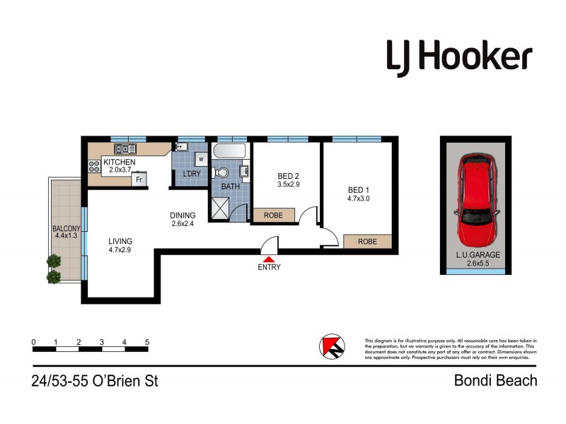 24/53-55 O’Brien Street, Bondi Beach NSW 2026 Floorplan