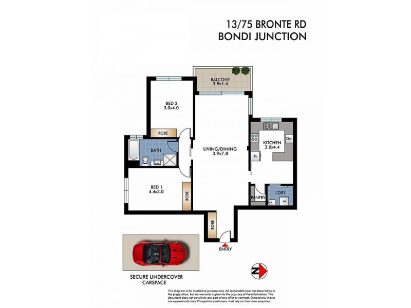 13/75 Bronte Road, Bondi Junction NSW 2022 Floorplan