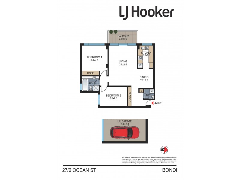 27/6-8 Ocean Street North, Bondi NSW 2026 Floorplan