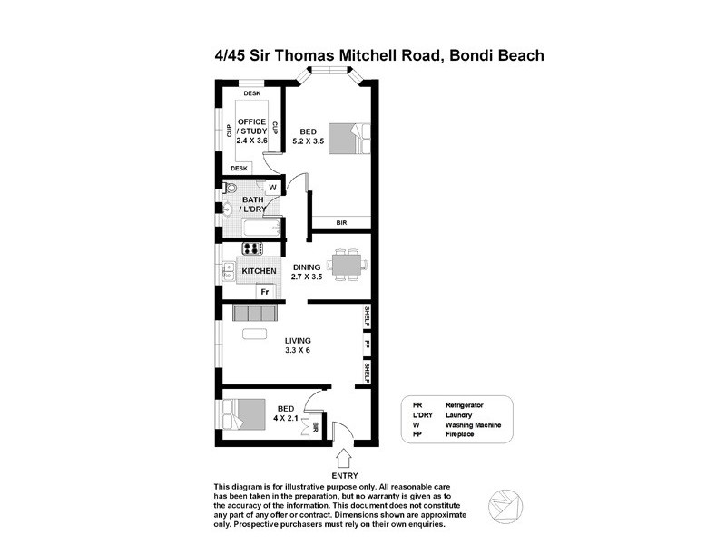 4/45 Sir Thomas Mitchell, Bondi Beach NSW 2026 Floorplan