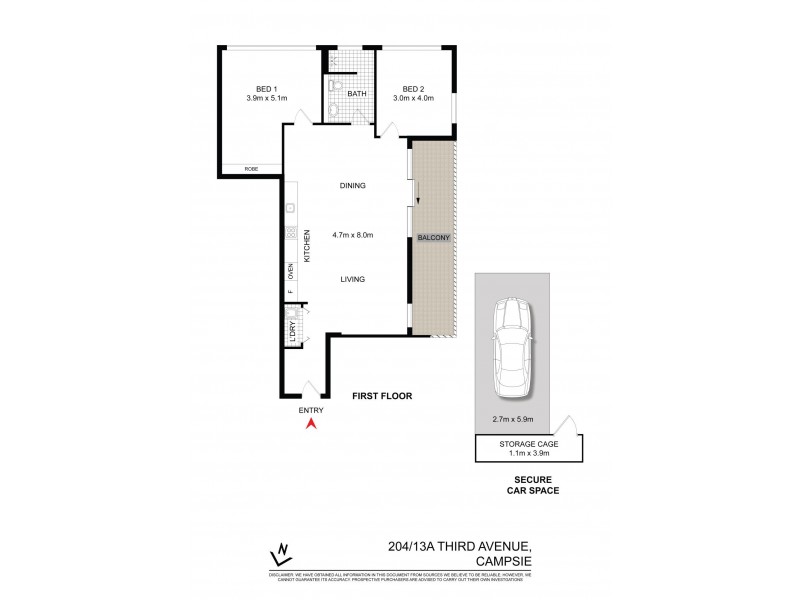 204/13A Third Avenue, Campsie NSW 2194 Floorplan