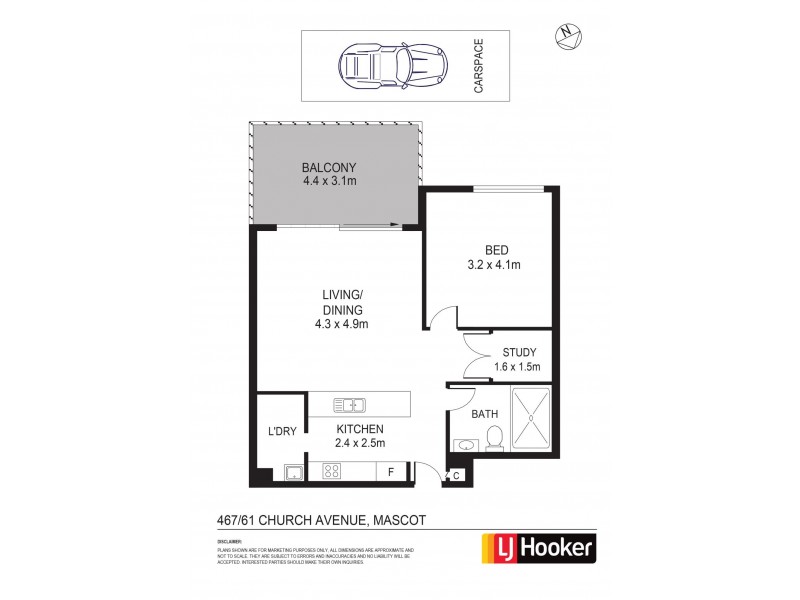 467/61 Church Avenue, Mascot NSW 2020 Floorplan