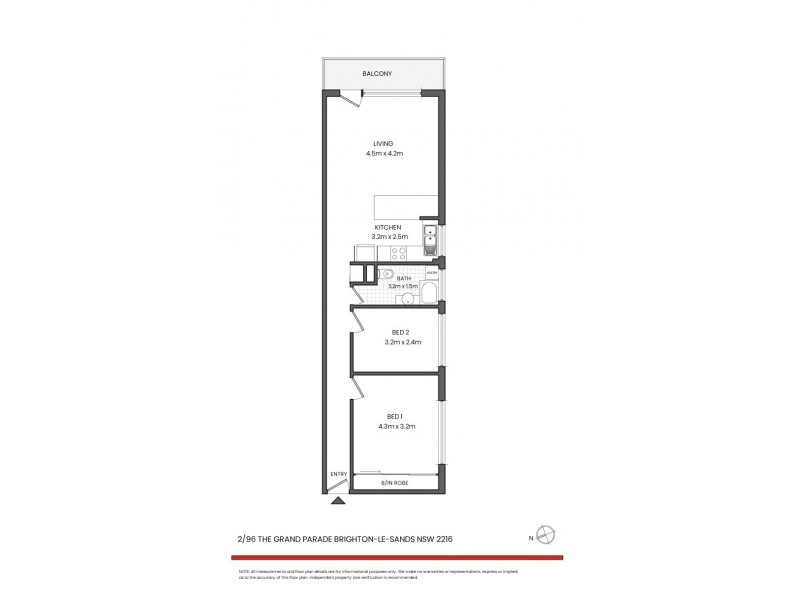 2/96 The Grand Parade, Brighton Le Sands NSW 2216 Floorplan