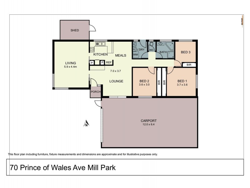 70 Prince of Wales Avenue, Mill Park VIC 3082 Floorplan