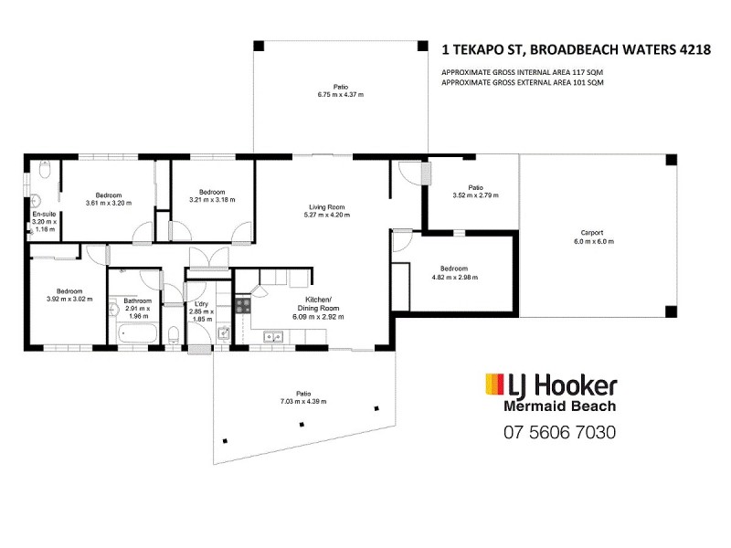 1 Tekapo Street, Broadbeach Waters QLD 4218 Floorplan