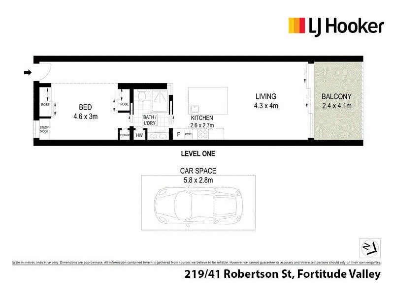 219/41 Robertson Street, Fortitude Valley QLD 4006 Floorplan