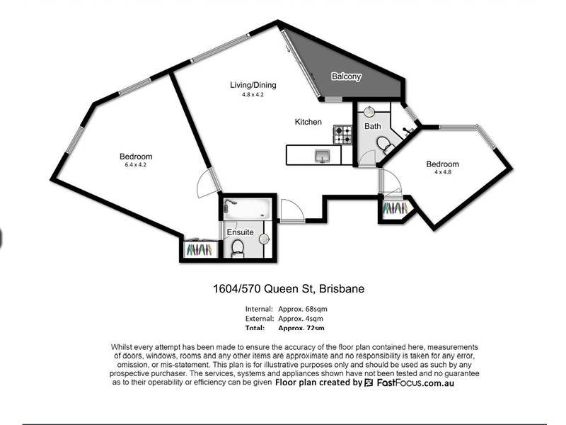 1604/570 Queen Street, Brisbane City QLD 4000 Floorplan
