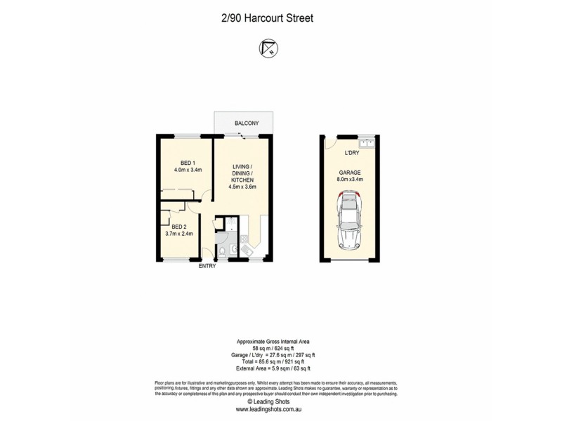 2/90 Harcourt Street, New Farm QLD 4005 Floorplan