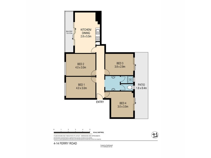 4/14 Ferry Road, West End QLD 4101 Floorplan