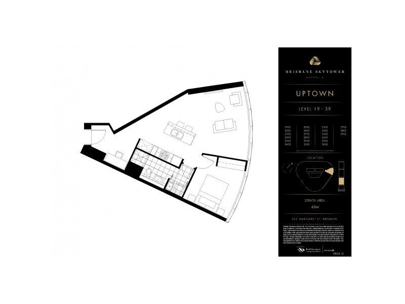 3712/222 Margaret Street, Brisbane City QLD 4000 Floorplan