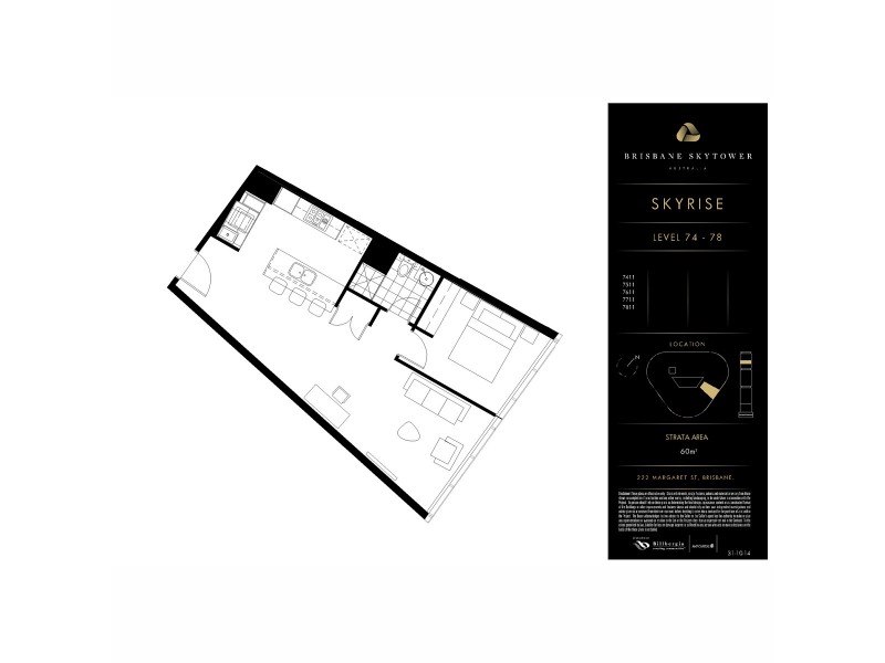 7511/222 Margaret Street, Brisbane City QLD 4000 Floorplan