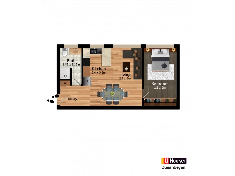 1/46 Trinculo Place, Queanbeyan NSW 2620 Floorplan