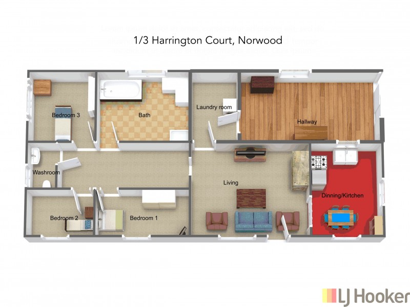 Unit 1/3 Harrington Court, Norwood TAS 7250 Floorplan
