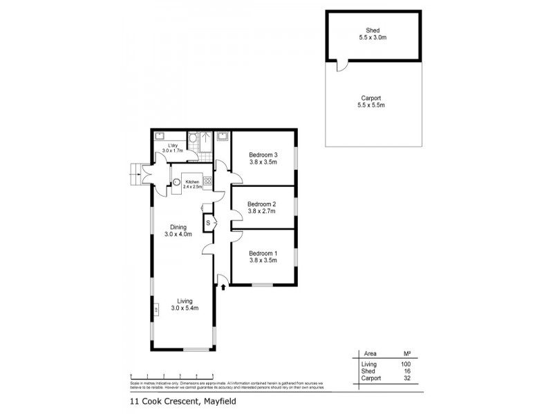 11 Cook Crescent, Mayfield TAS 7248 Floorplan