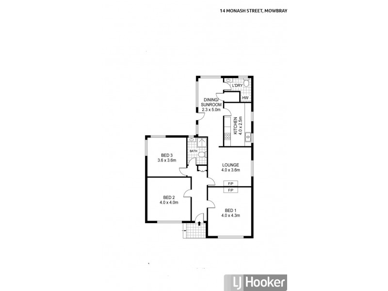 14 Monash Street, Mowbray TAS 7248 Floorplan