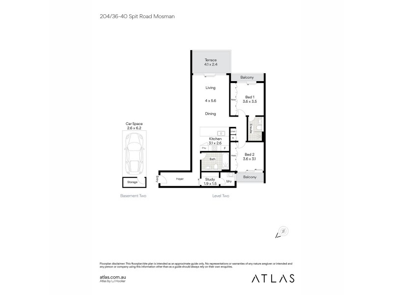 204/36 – 40 Spit Road, Mosman NSW 2088 Floorplan