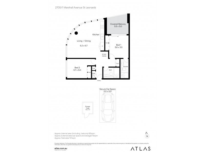 2705/1 Marshall Avenue, St Leonards NSW 2065 Floorplan