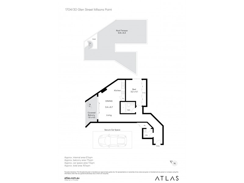 1704/30 Glen Street, Milsons Point NSW 2061 Floorplan