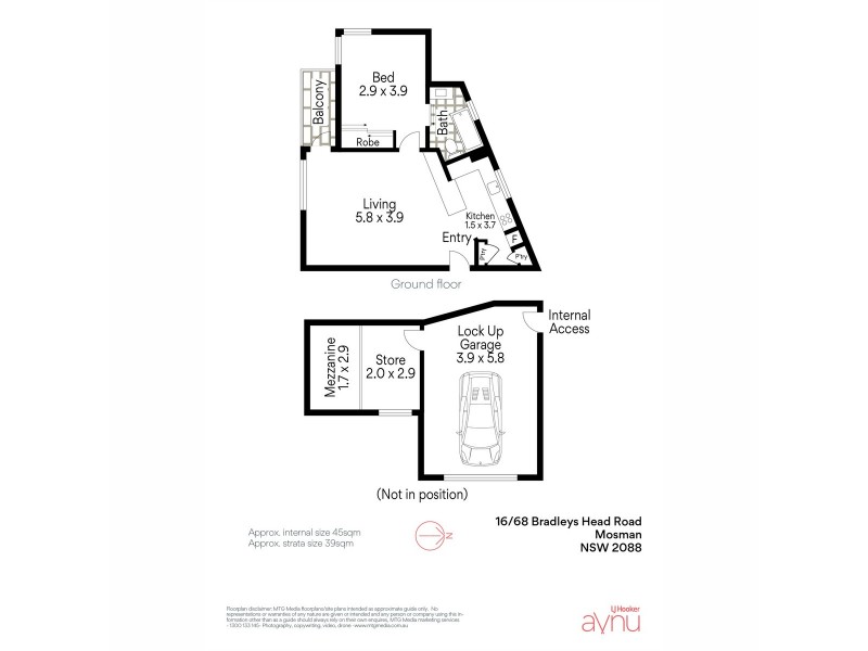 16/68 Bradleys Head Road, Mosman NSW 2088 Floorplan