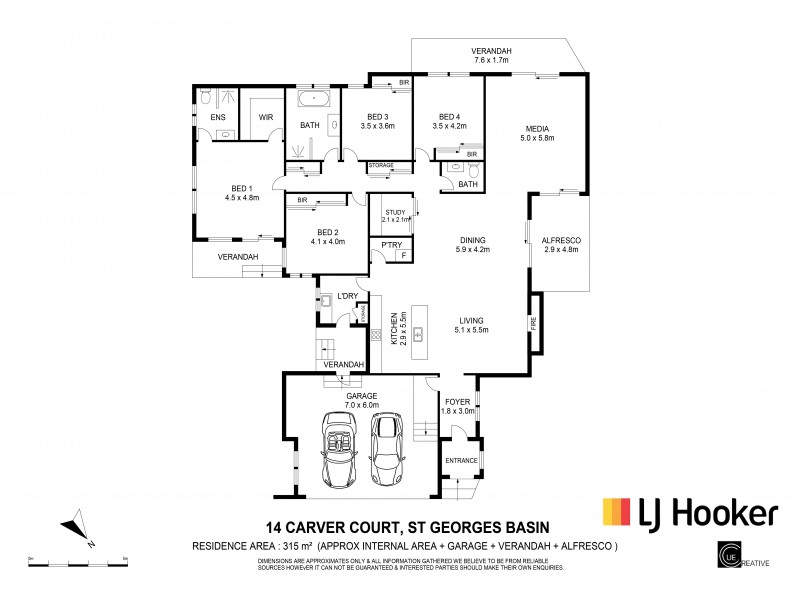 14 Carver Court, St Georges Basin NSW 2540 Floorplan