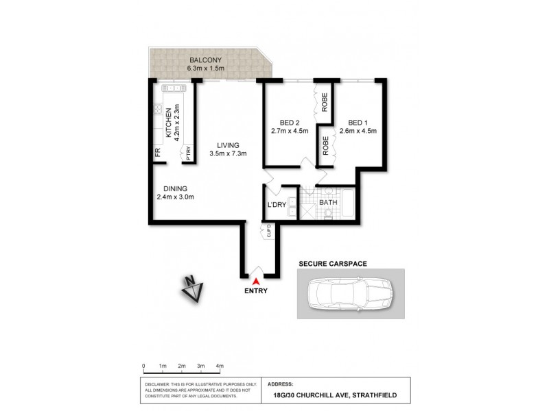 18G/30-34 Churchill Avenue, Strathfield NSW 2135 Floorplan